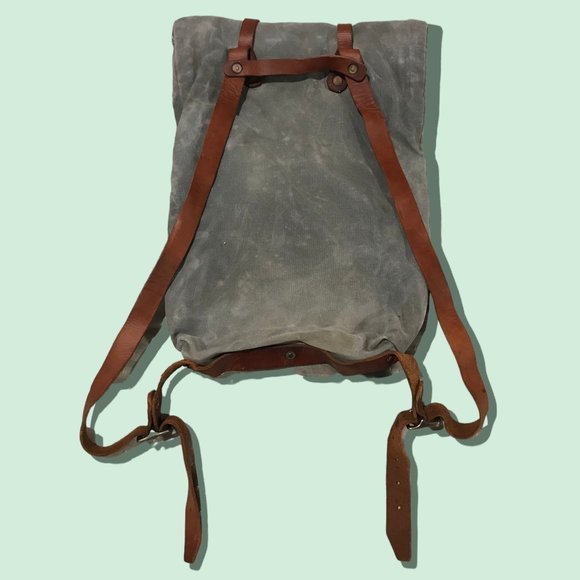 “The Scout” Backpack by Bradley Mountain waxed canvas and leather hiking pack - Picture 7 of 16